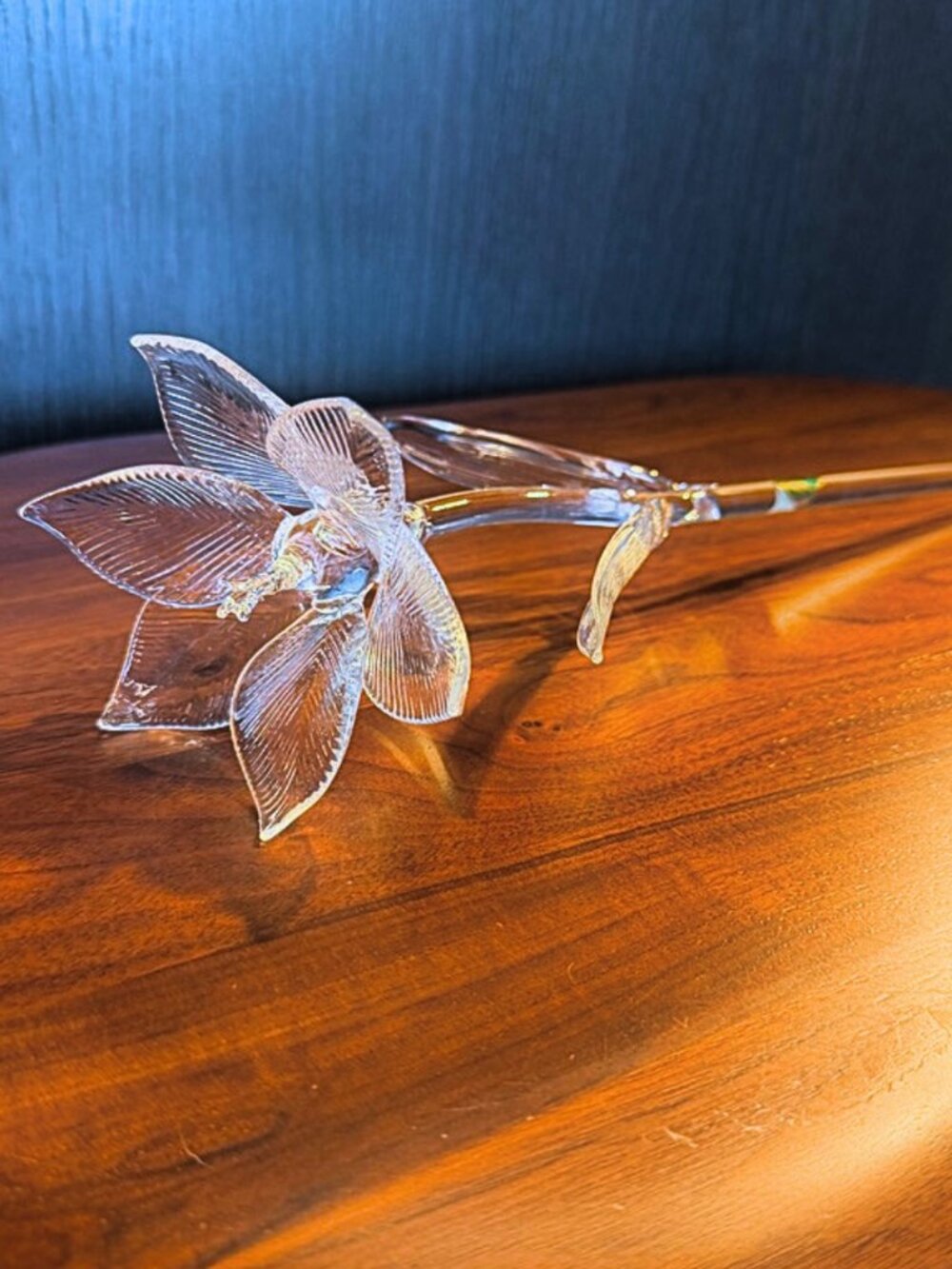 Waterford Fleurology Crystal Lily Flower 14" Clear Crystal Sculpture Long Stem